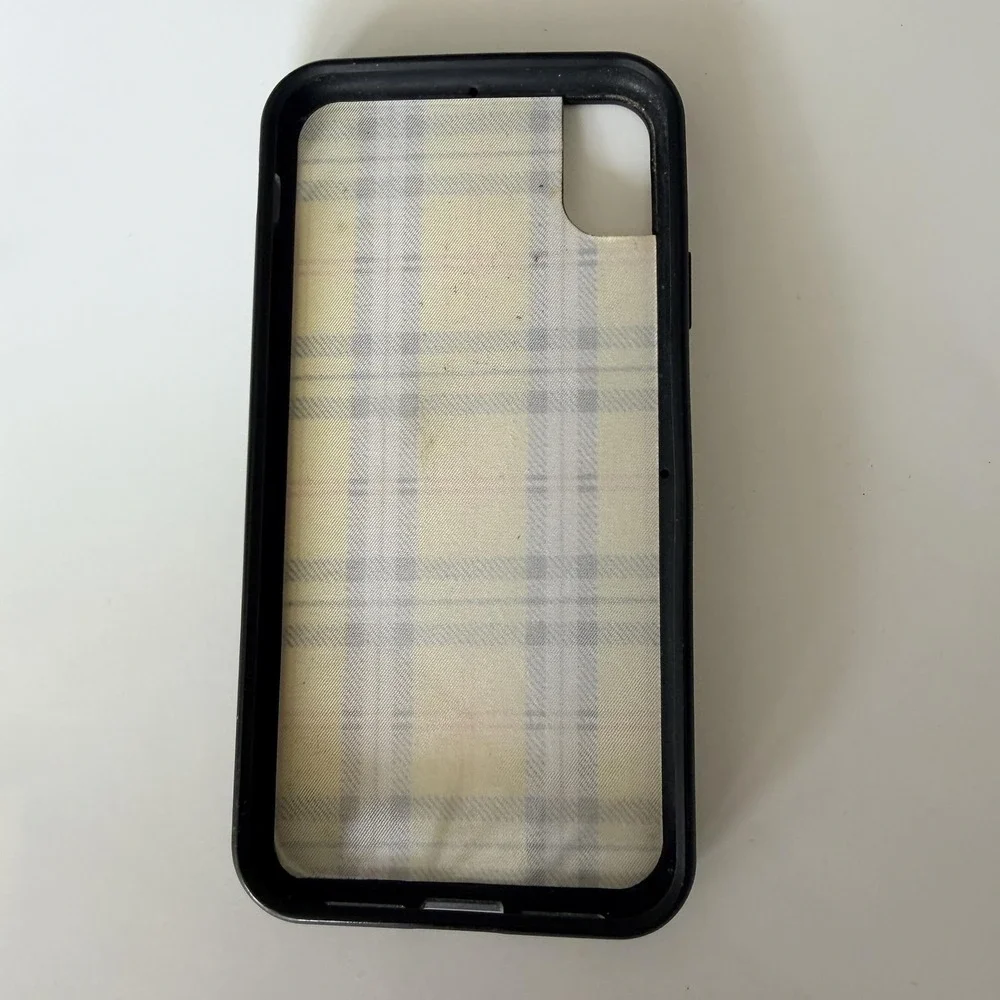 Wildflower Phone Case IPhone XR Yellow Plaid Pattern Hard Snap On Cover Tartan
